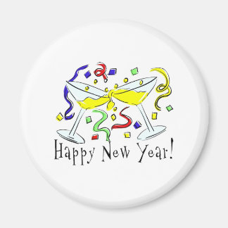 Aimant Joyeuses Lunettes de Martini du Nouvel An