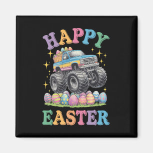 Aimant Joyeuses Pâques Drôle de Monster Truck Écrase des