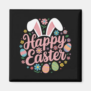 Aimant Joyeuses Pâques lapin oeuf