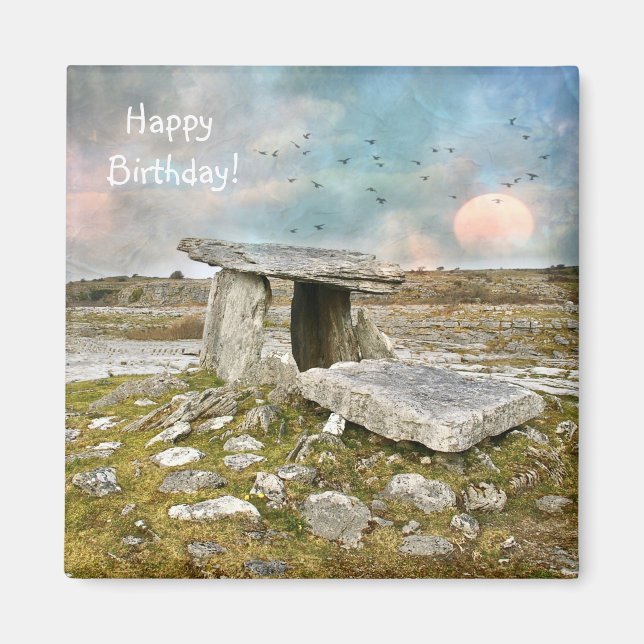 Aimant Joyeuses ruines celtiques d'anniversaire (Devant)