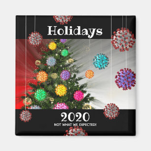 Aimant Joyeuses vacances 2020 covid molécule arbre