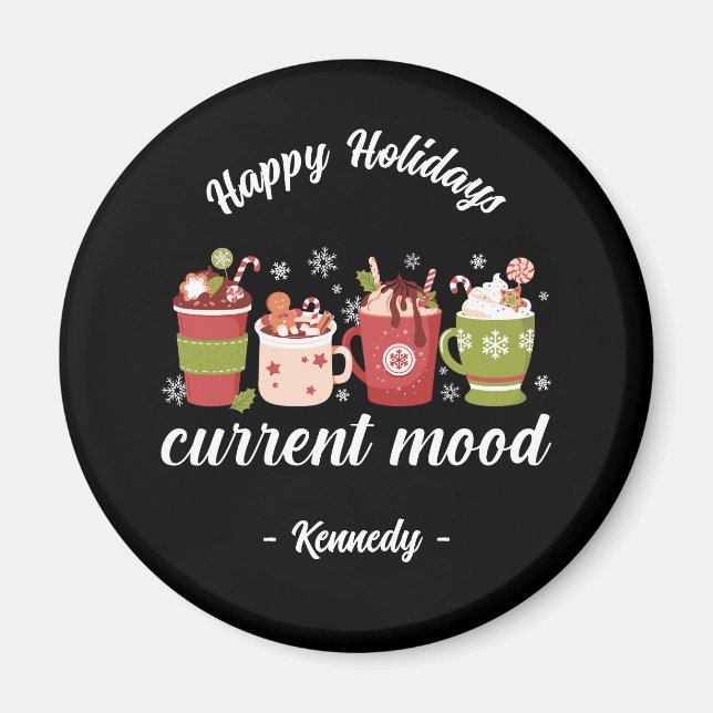 Aimant Joyeuses vacances - cacao chaud (Devant)