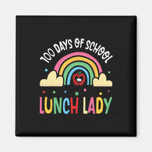 Aimant Joyeux 100 Jours De Déjeuner D'École Lady Rainbow