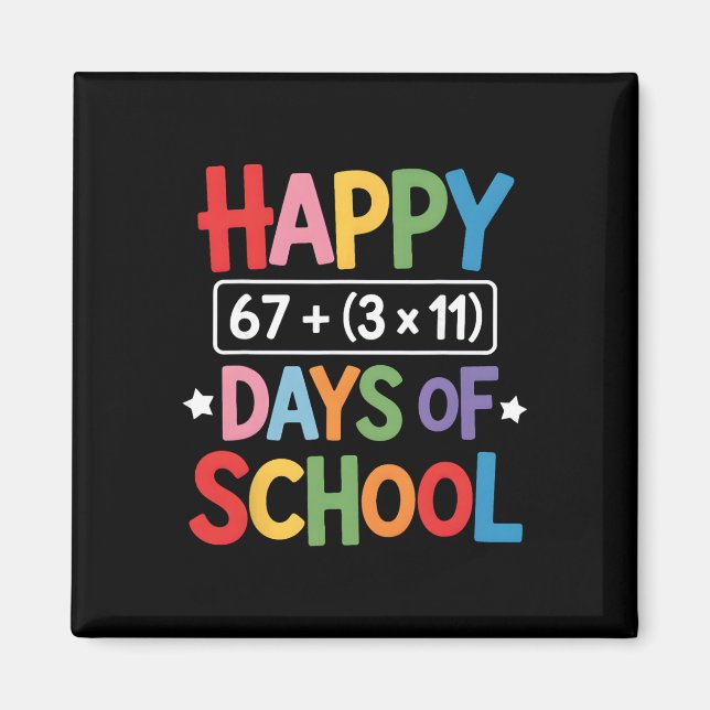 Aimant Joyeux 100 Jours D'école Équation Mathématique 100 (Devant)