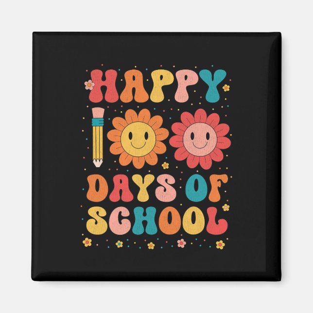 Aimant Joyeux 100 Jours D'Enseignant 100E Jour De Scho (Devant)