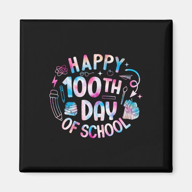 Aimant Joyeux 100E Jour De L'École Enseignant 100 Jours D (Devant)