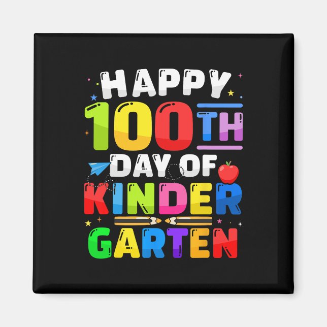Aimant Joyeux 100e jour de maternelle 100 jours pour ense (Devant)