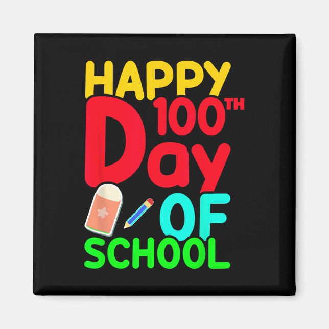 Aimant Joyeux 100e jour d'école 100 jours Adorables étudi (Devant)