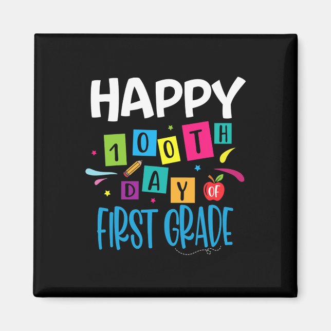 Aimant Joyeux 100e Jour D'Enseignants De Première Classe  (Devant)