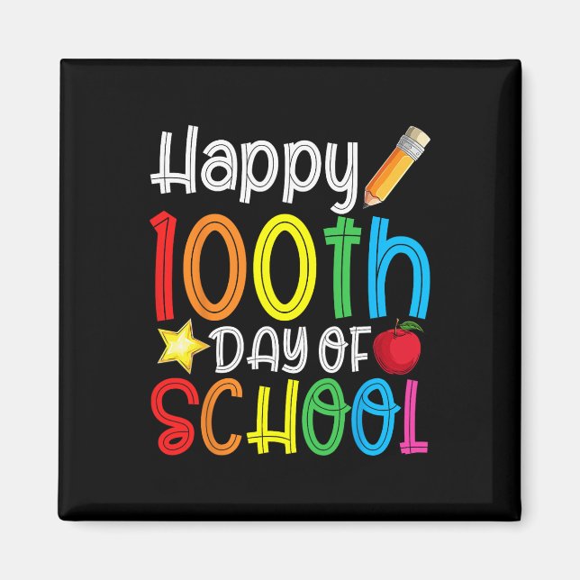 Aimant Joyeux 100ème Jour De L'École 100 Jours De L'Ensei (Devant)