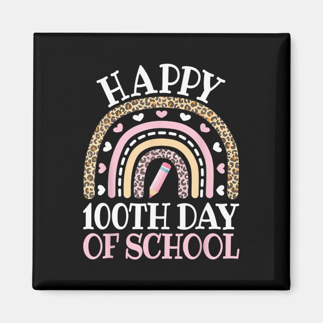 Aimant Joyeux 100ème Jour De L'École 100 Jours Leopard Ar (Devant)