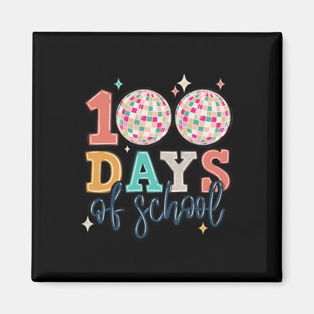 Aimant Joyeux 100ème Jour De L'École Enseignant Disco Bal (Devant)