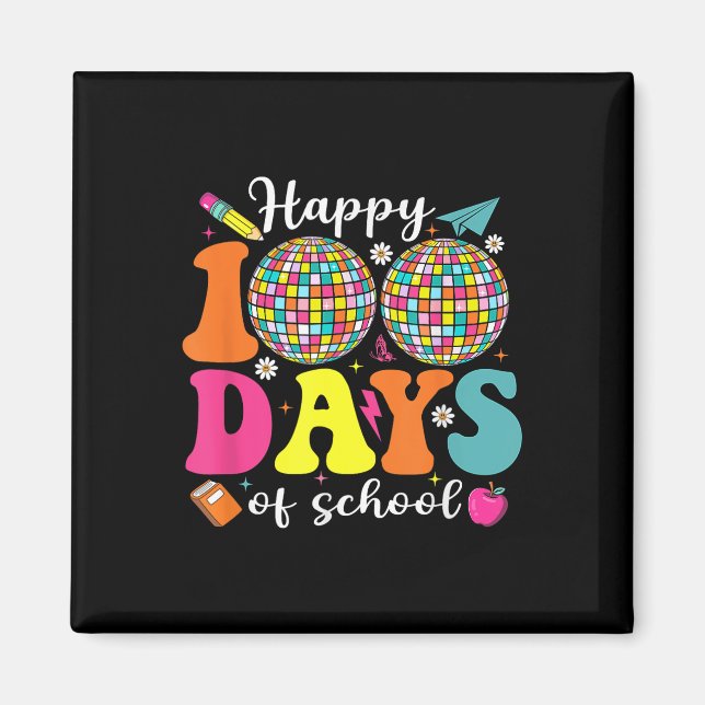 Aimant Joyeux 100ème Jour De L'École Enseignants Garçons  (Devant)