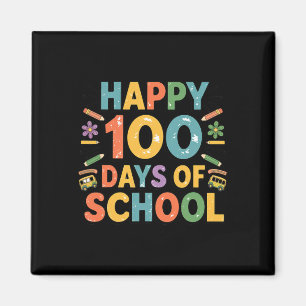 Aimant Joyeux 100ème Jour De L'École Tie Dye Arc En Ciel
