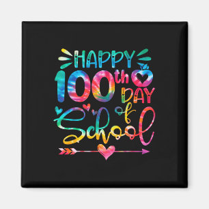 Aimant Joyeux 100ème Jour De L'École Tie Dye Arc En Ciel