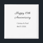 Aimant Joyeux 10e anniversaire simple nom de mariage mini<br><div class="desc">conception</div>