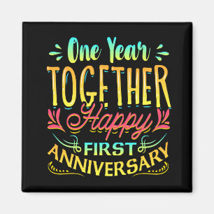 Aimant Joyeux 1er anniversaire Un an ensemble!
