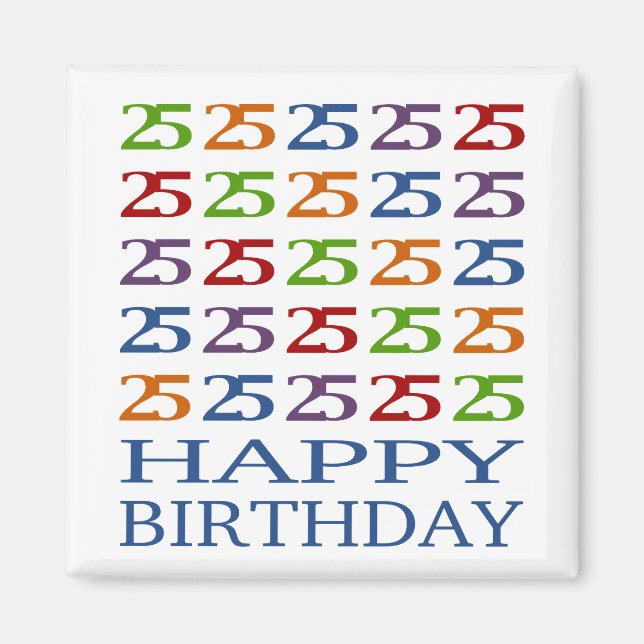 Aimant Joyeux 25e anniversaire ! (Devant)