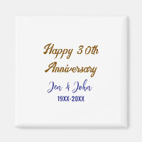 Joyeux 30e anniversaire de mariage royal bleu or s
