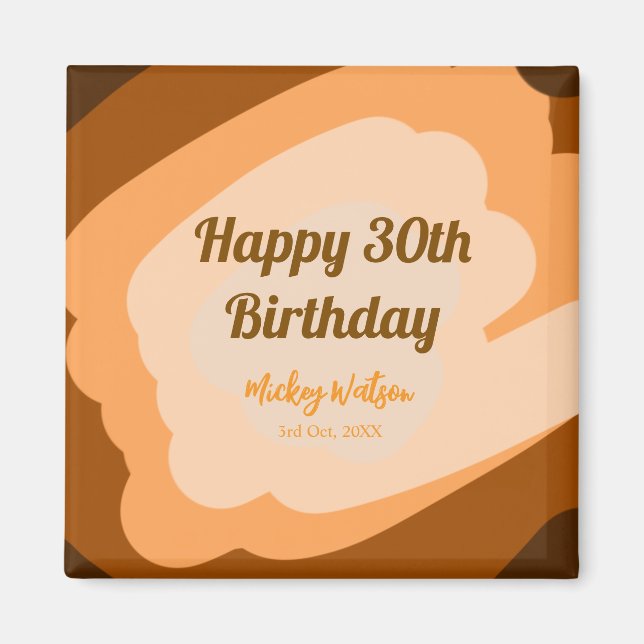 Aimant Joyeux 30e anniversaire rustique en bois Halloween (Devant)