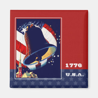 Aimant Joyeux 4 juillet. Bell de la liberté vintage