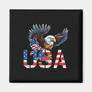Aimant Joyeux 4 juillet drapeau américain aigle patriotiq