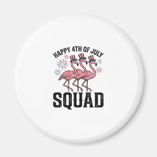Aimant Joyeux 4 juillet Flamingo Squad Vector Design_1