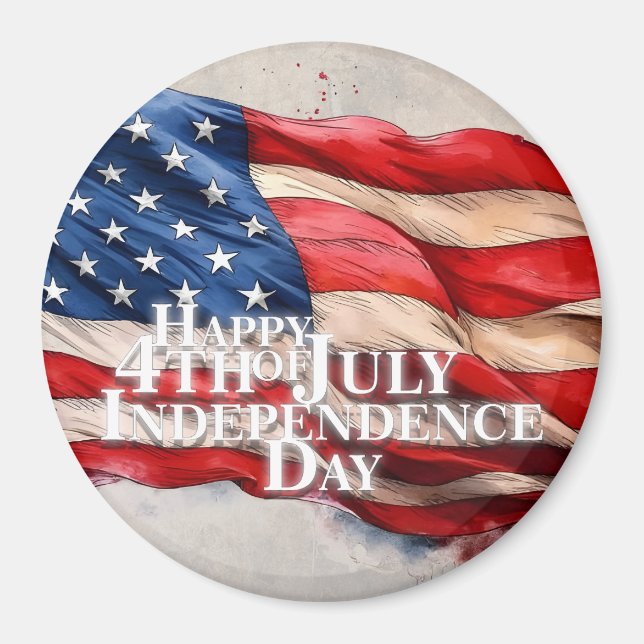 Aimant Joyeux 4 juillet - Jour de l'Indépendance (Devant)