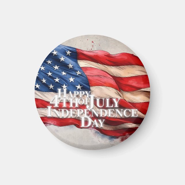 Aimant Joyeux 4 juillet - Jour de l'Indépendance (Devant)
