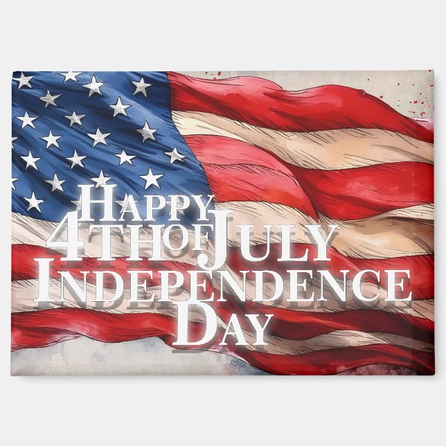 Aimant Joyeux 4 juillet - Jour de l'Indépendance (Recto)