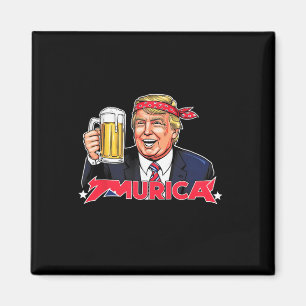 Aimant Joyeux 4 juillet Trump américain Drapeau Merica Tr