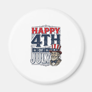 Aimant Joyeux 4 juillet Vintage Patriote Conception de ch