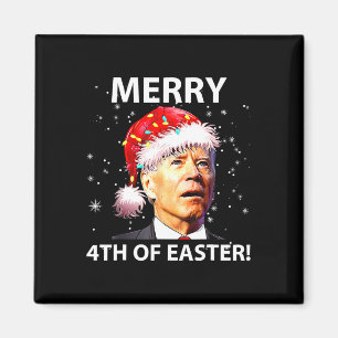 Aimant Joyeux 4ème de Pâques Amusement Joe Biden Noël Moc
