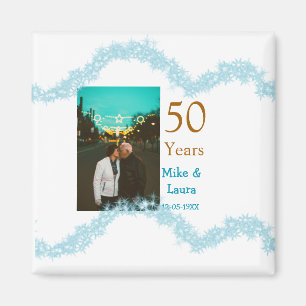 Aimant Joyeux 50e anniversaire ajoutez nom du couple date