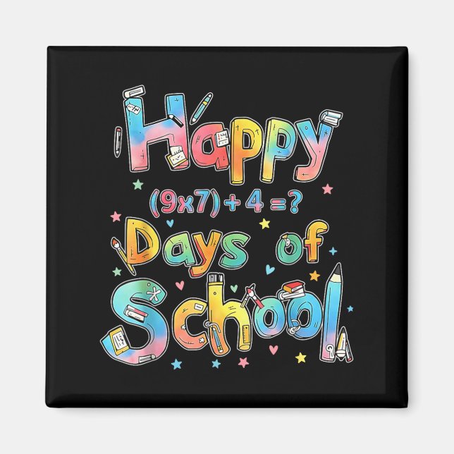 Aimant Joyeux 67 Jours D'École Équation Mathématique Prof (Devant)