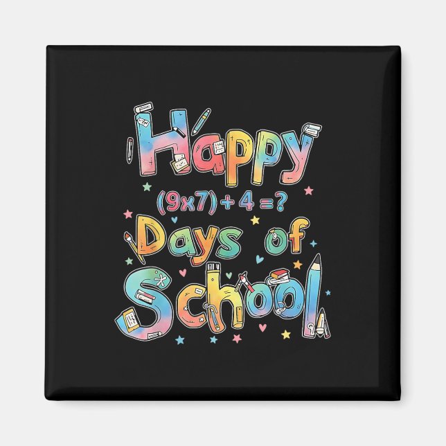 Aimant Joyeux 67 Jours D'école Équation Mathématique Prof (Devant)