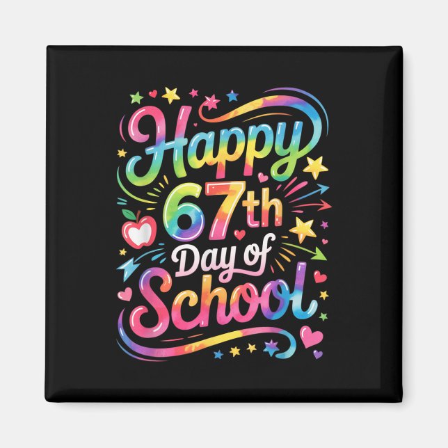 Aimant Joyeux 67 Jours D'école Meme100e Jour D'école Ti (Devant)
