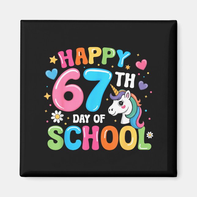 Aimant Joyeux 67e jour d'école enseignants élèves 67 Mème (Devant)