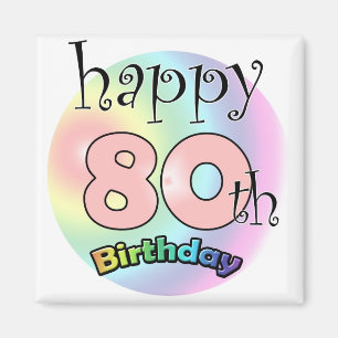 Aimant Joyeux 80e anniversaire (roze)