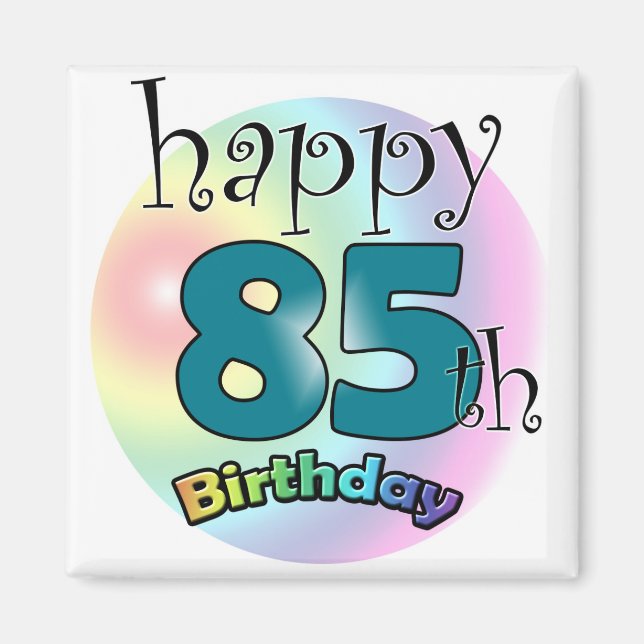 Aimant Joyeux 85e anniversaire (blauw) (Devant)