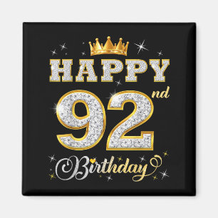 Aimant Joyeux 92e Anniversaire 92 Ans Femmes Hommes Anniv