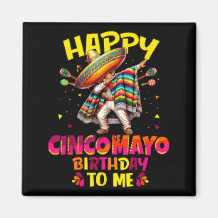 Aimant Joyeux anniversaire Cinco de Mayo au sombrero mexi
