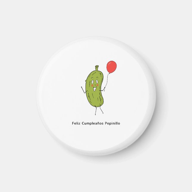 Aimant Joyeux anniversaire cornichon, Happy Birthday Pick (Devant)