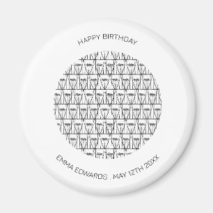 Aimant Joyeux anniversaire Cute Coconut Trees silhouette