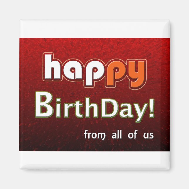 Aimant Joyeux Anniversaire De Toutes Nos Étoiles (Devant)