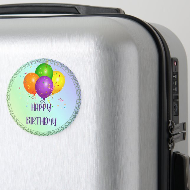 Aimant Joyeux anniversaire, design populaire, (In Situ (Bagages))