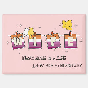 Aimant Joyeux Anniversaire Drapeau Lesbien Sunset 