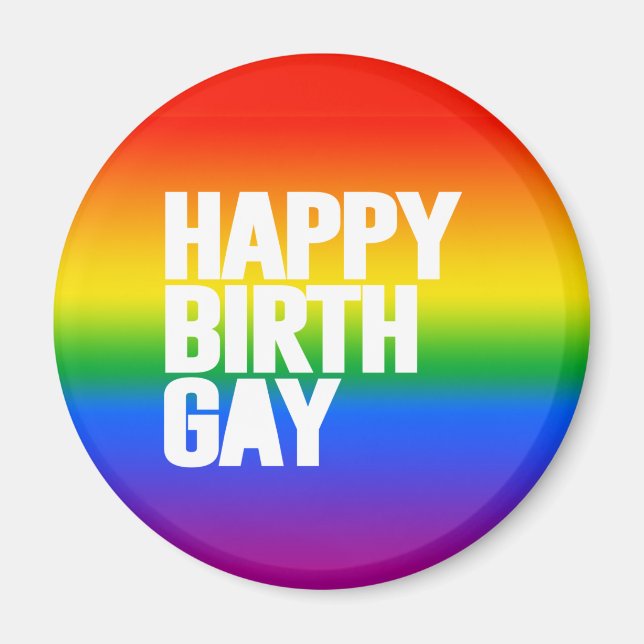 Aimant Joyeux anniversaire gay (Devant)
