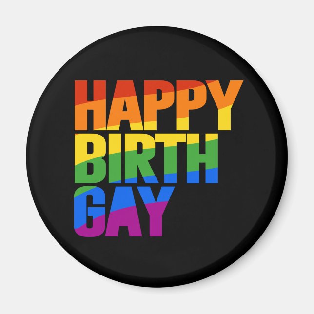 Aimant Joyeux anniversaire gay (Devant)