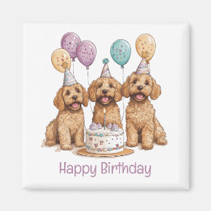 Aimant Joyeux Anniversaire Goldendoodle Chiens Anniversai